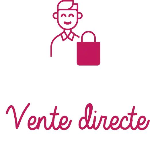 illustration d'une personne avec un sachet pour illustrer la vente directe