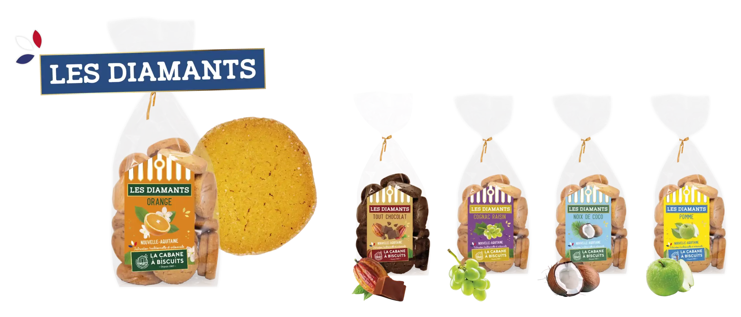 photo de plusieurs sachets de diamants de la cabane ÃƒÂ  biscuits